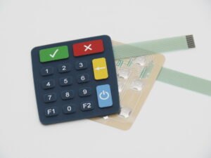 Custom silicone keypad integrated with membrane circuit for industrial use